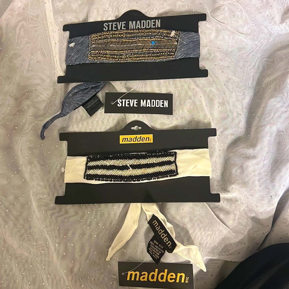 2-NWT’s, Steve Madden, Chokers,Bandanas, Hand Beaded, So Pretty! $22 retail each